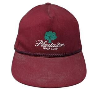 Plantation Golf Club Slideback 5 Panel Cap Red One Size Rope Outdoor Town Talk